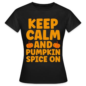 Citrouille Épices Latte Automne Halloween Citrouille Épices Épices - T-shirt Femme - noir - Devant - AI Model Female 172 dark (172cm)