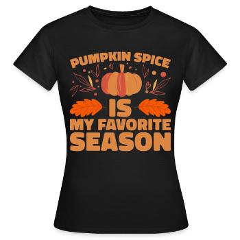 Citrouille Épices Latte Automne Halloween Citrouille Épices Épices - T-shirt Femme - noir - Devant - AI Model Female 172 dark (172cm)
