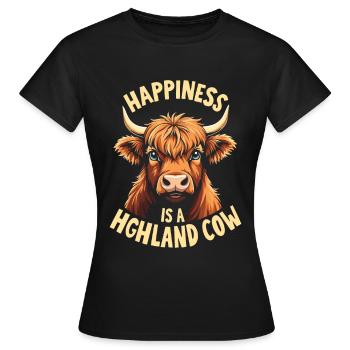 Scottish Highland Cattle Highland Cow Highland Cow - Women's T-Shirt - black - Front - AI Model Female 172 dark (172cm)