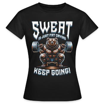 La transpiration du bodybuilder d’entraînement des jambes n’est que de la graisse qui pleure - T-shirt Femme - noir - Devant - AI Model Female 172 dark (172cm)
