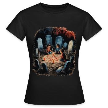 Okkulte Beschwörung Rituale Retro Vintage Design - Frauen T-Shirt - Schwarz - Vorne - AI Model Female 172 dark (172cm)