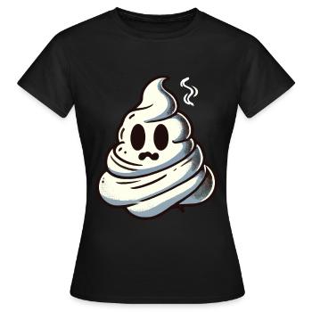 Drôle caca tas d’excréments fantôme humoristique - T-shirt Femme - noir - Devant - AI Model Female 172 dark (172cm)