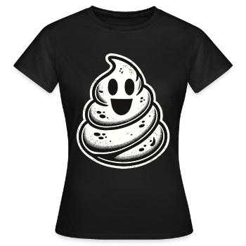 Drôle caca tas d’excréments fantôme humoristique - T-shirt Femme - noir - Devant - AI Model Female 172 dark (172cm)