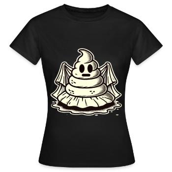 Drôle caca tas d’excréments fantôme humoristique - T-shirt Femme - noir - Devant - AI Model Female 172 dark (172cm)