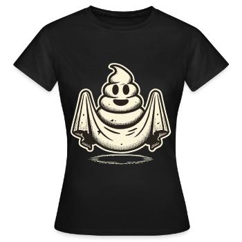 Drôle caca tas d’excréments fantôme humoristique - T-shirt Femme - noir - Devant - AI Model Female 172 dark (172cm)
