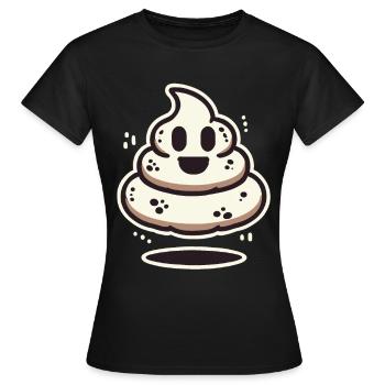 Drôle caca tas d’excréments fantôme humoristique - T-shirt Femme - noir - Devant - AI Model Female 172 dark (172cm)