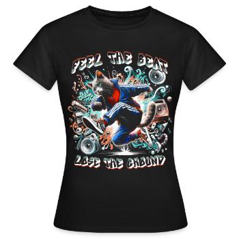 Breakdance B-boy Ressentez le rythme - T-shirt Femme - noir - Devant - AI Model Female 172 dark (172cm)