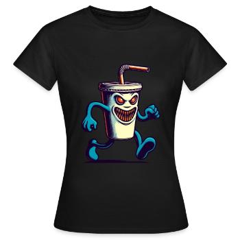Scary Monster Drinking Cup Drinks - Women's T-Shirt - black - Front - AI Model Female 172 dark (172cm)