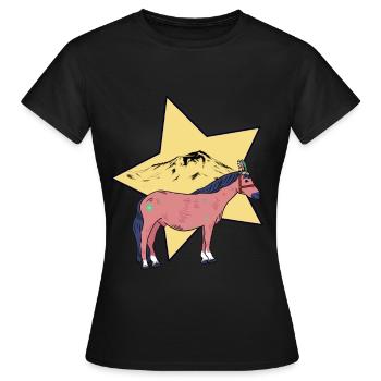 Cheval Chevaux Wild West Western Western Cheval - T-shirt Femme - noir - Devant - AI Model Female 172 dark (172cm)
