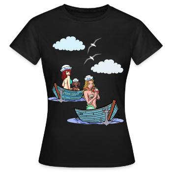 Bateau de mer Bateaux Marin Marin Marins - T-shirt Femme - noir - Devant - AI Model Female 172 dark (172cm)