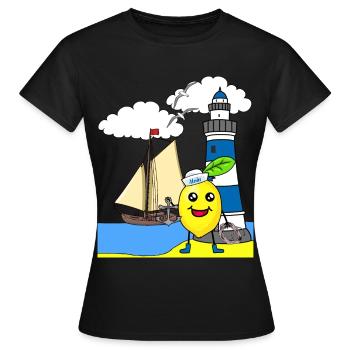 marin citron aigre marins marins marins - T-shirt Femme - noir - Devant - AI Model Female 172 dark (172cm)