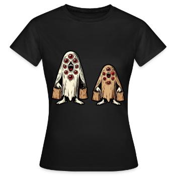 Gespenstische Party Trick Or Treat - Frauen T-Shirt - Schwarz - Vorne - AI Model Female 172 dark (172cm)