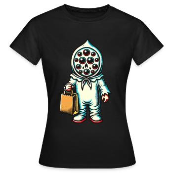 Gespenstische Party Trick Or Treat - Frauen T-Shirt - Schwarz - Vorne - AI Model Female 172 dark (172cm)