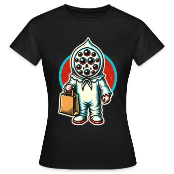 Gespenstische Party Trick Or Treat - Frauen T-Shirt - Schwarz - Vorne - AI Model Female 172 dark (172cm)