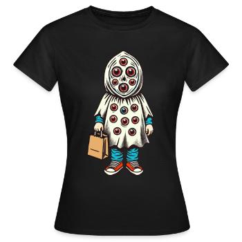 Gespenstische Party Lustiges Halloween Streetwear - Frauen T-Shirt - Schwarz - Vorne - AI Model Female 172 dark (172cm)