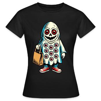 Gespenstische Party Trick Or Treat Streetwear - Frauen T-Shirt - Schwarz - Vorne - AI Model Female 172 dark (172cm)