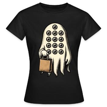 Gespenstische Party Lustiges Halloween Streetwear - Frauen T-Shirt - Schwarz - Vorne - AI Model Female 172 dark (172cm)