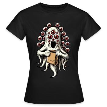 Gespenstische Party Lustiges Halloween Streetwear - Frauen T-Shirt - Schwarz - Vorne - AI Model Female 172 dark (172cm)