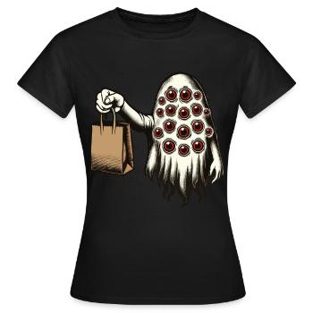 Gespenstische Party Trick Or Treat Halloween - Frauen T-Shirt - Schwarz - Vorne - AI Model Female 172 dark (172cm)