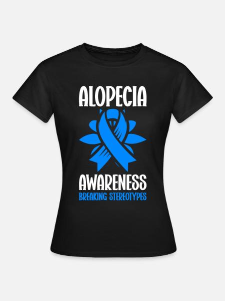 Alopecia Areata Bewusstsein Haarausfall - Frauen T-Shirt - Schwarz