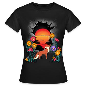 Nature Renard Renards Conte de fées Conte de fées Personnage Enfants - T-shirt Femme - noir - Devant - AI Model Female 172 dark (172cm)