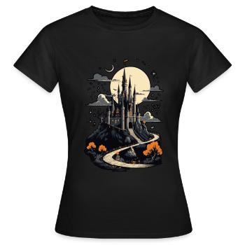 Château hanté effrayant Château hanté magique - T-shirt Femme - noir - Devant - AI Model Female 172 dark (172cm)