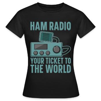 Ham Radio Amateurfunk Amateurfunker Radio - Frauen T-Shirt - Schwarz - Vorne - AI Model Female 172 dark (172cm)