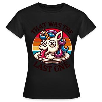 licorne drôle disant humour noir plus drôle - T-shirt Femme - noir - Devant - AI Model Female 172 dark (172cm)