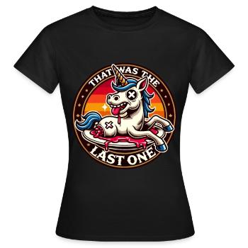 licorne drôle disant humour noir plus drôle - T-shirt Femme - noir - Devant - AI Model Female 172 dark (172cm)