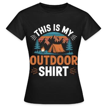 C’est mon Shirt Camping OUTDOOR - T-shirt Femme - noir - Devant - AI Model Female 172 dark (172cm)