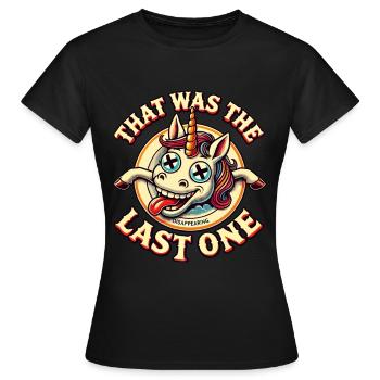 licorne drôle disant humour noir plus drôle - T-shirt Femme - noir - Devant - AI Model Female 172 dark (172cm)
