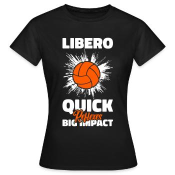 Volley-ball Libero - T-shirt Femme - noir - Devant - AI Model Female 172 dark (172cm)