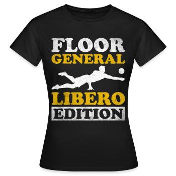 Volley-ball Libero - T-shirt Femme - noir - Devant - AI Model Female 172 dark (172cm)