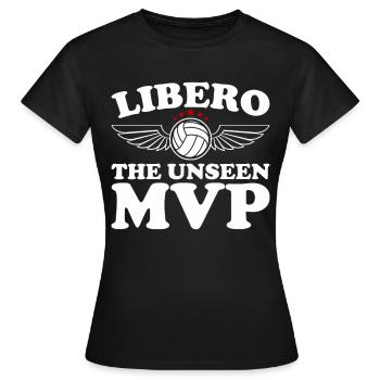 Volley-ball Libero - T-shirt Femme - noir - Devant - AI Model Female 172 dark (172cm)