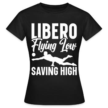 Volley-ball Libero - T-shirt Femme - noir - Devant - AI Model Female 172 dark (172cm)