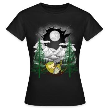 grenouille grenouilles hamac chill sortir nature - T-shirt Femme - noir - Devant - AI Model Female 172 dark (172cm)