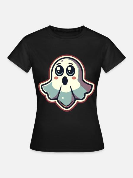 Erschrockenes Gespenst Lustiges Geister Design - Frauen T-Shirt - Schwarz