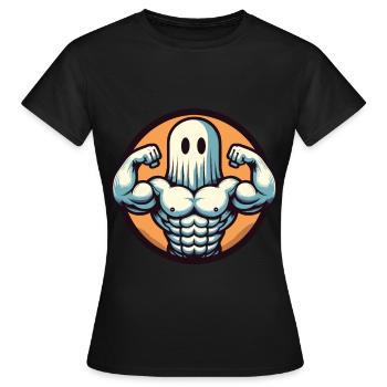 Musculation Ghost Musculation Renforcement musculaire à Halloween - T-shirt Femme - noir - Devant - AI Model Female 172 dark (172cm)
