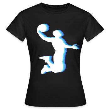 Basketball Tshirt B-Ball Dunking Rebound Spieler - Frauen T-Shirt - Schwarz - Vorne - AI Model Female 172 dark (172cm)