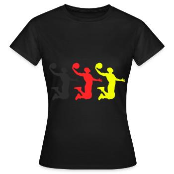 Basketball Tshirt B-Ball Dunking Rebound Player - Women's T-Shirt - black - Front - AI Model Female 172 dark (172cm)