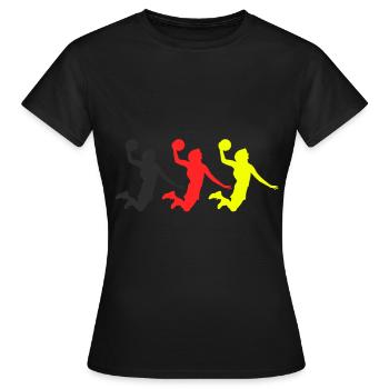 Basketball Tshirt B-Ball Dunking Rebound Player - Women's T-Shirt - black - Front - AI Model Female 172 dark (172cm)