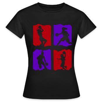 Basketball Tshirt B-Ball Dunking Rebound Spieler - Frauen T-Shirt - Schwarz - Vorne - AI Model Female 172 dark (172cm)