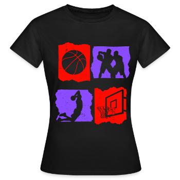 Basketball Tshirt B-Ball Dunking Rebound Spieler - Frauen T-Shirt - Schwarz - Vorne - AI Model Female 172 dark (172cm)