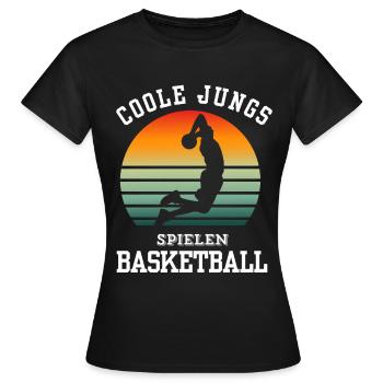 Basketball Tshirt B-Ball Dunking Rebound Spieler - Frauen T-Shirt - Schwarz - Vorne - AI Model Female 172 dark (172cm)