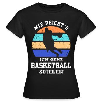 Basketball Tshirt B-Ball Dunking Rebound Spieler - Frauen T-Shirt - Schwarz - Vorne - AI Model Female 172 dark (172cm)