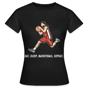 T-shirt de basket-ball B-ball Dunking Rebound Player - T-shirt Femme - noir - Devant - AI Model Female 172 dark (172cm)