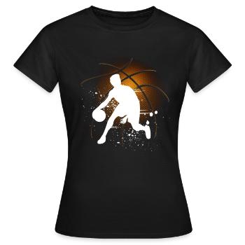 Basketball Tshirt B-Ball Dunking Rebound Spieler - Frauen T-Shirt - Schwarz - Vorne - AI Model Female 172 dark (172cm)