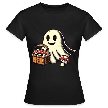 unheMushroom Picker Ghost Amateur de champignons fantomatiques - T-shirt Femme - noir - Devant - AI Model Female 172 dark (172cm)