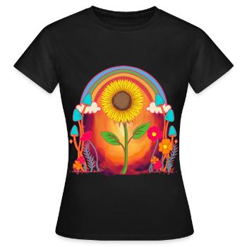 Tournesol Nature Fleur Amoureux de la Nature - T-shirt Femme - noir - Devant - AI Model Female 172 dark (172cm)