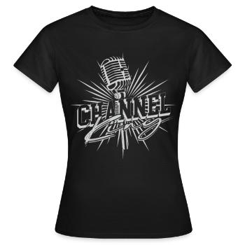 Podcast Podcaster Podcasting - T-shirt Femme - noir - Devant - AI Model Female 172 dark (172cm)